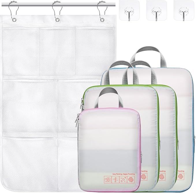 Cambond Compression Packing Cubes for Travel Women - Expandable Travel Bags Luggage Organizers Travel Essentials Compression Cubes for Travel Carry on Suitcases Organizer