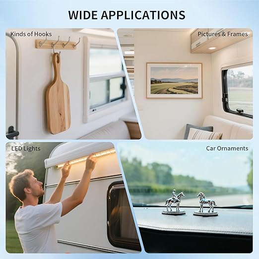 3M 1600T Double Sided Tape, PE Foam Tape 0.5" x 18 Ft White Removable Strong Adhesive No Residue for RV Picture Hanging, Posters Frames Wall Decor Indoor & Outdoor Use