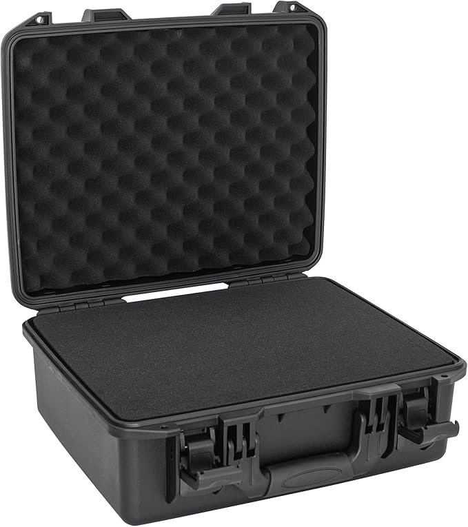 Hard Case with IP67 Waterproof Shockproof Tool Box for Microphone, Drones, Camera, Equipments, Portable Storage Case, 18.3 x 15.7 x 7.6 Inch