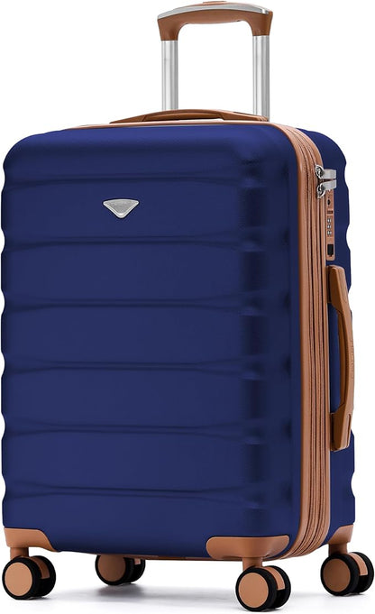 Flight Knight 24x16x10 Expandable Carry On Suitcase Hardside TSA Lock USB C Lightweight Luggage Silent Double Spinner Wheels Maximum Overhead Carry-On Bag For Virgin & South West Approved Airlines