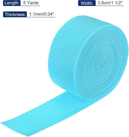 MECCANIXITY Lightweight Polypropylene Webbing Strap 1 1/2" 5 Yard Backpack Strapping Band Light Blue for Outdoor Luggage Cargo Straps