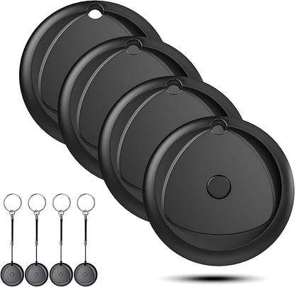 Tracker Tags-4 Pack Work with Apple Find My (iOS Only), [Apple MFi Certified] Key Finder and Item Locator, New Bluetooth 5.3 Tracker, Replaceable Battery Smart Tag for Keys, Wallet, Luggage etc