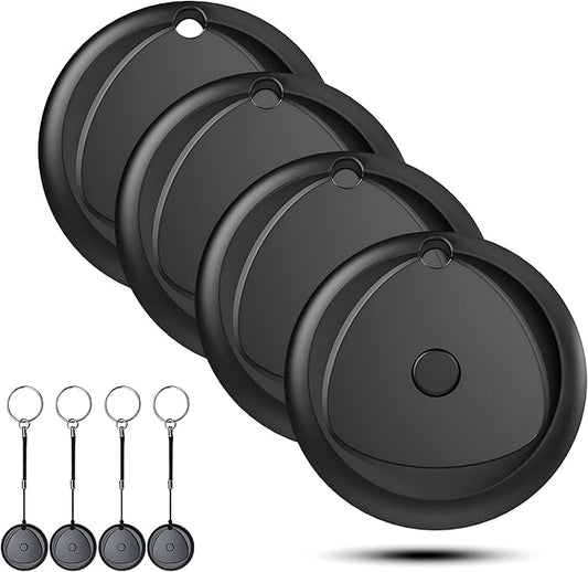 Tracker Tags-4 Pack Work with Apple Find My (iOS Only), [Apple MFi Certified] Key Finder and Item Locator, New Bluetooth 5.3 Tracker, Replaceable Battery Smart Tag for Keys, Wallet, Luggage etc