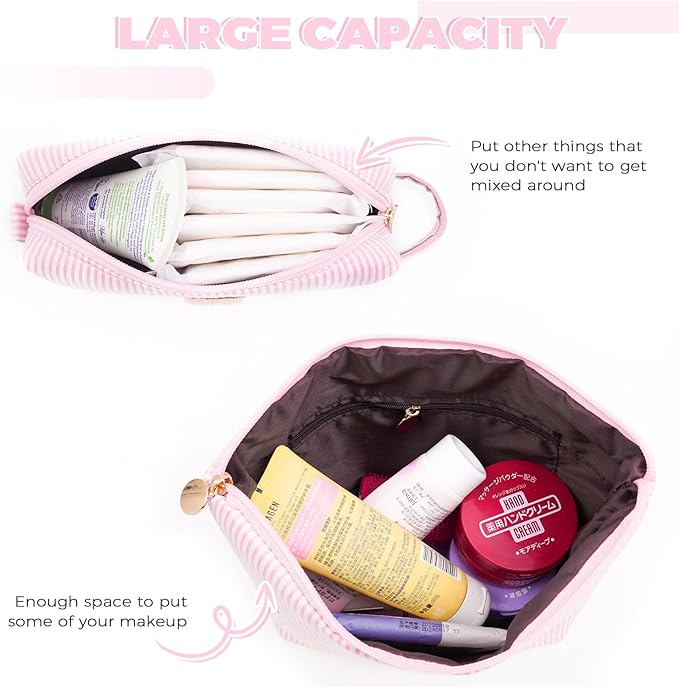 Room Essentials for Girls Teen Girl Travel - Easter Basket Stuffers Birthday Gifts for Girls Teens Kids Daughter Sister Her,Cute Trendy Stuff Makeup Bag Set Cosmetic Bag - Pink,E
