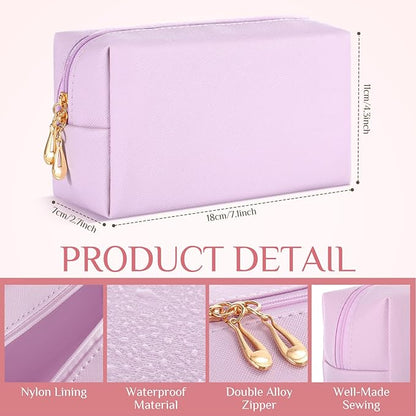 Cunno 100 Pcs Makeup Bags Bulk PU Leather Cosmetic Pouch Christmas Small Pouch Bag DIY Toiletry Bags Preppy Aesthetic Travel Storage Organizer for Women Travel Christmas Party Gift(Pink Purple)