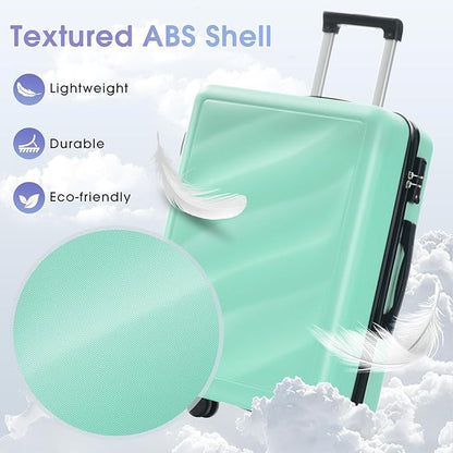 Merax Luggage Set 3 Piece, Lightweight Durable ABS Suitcases with Spinner Wheels and TSA Lock, Carry-on & Checked Travel Luggage