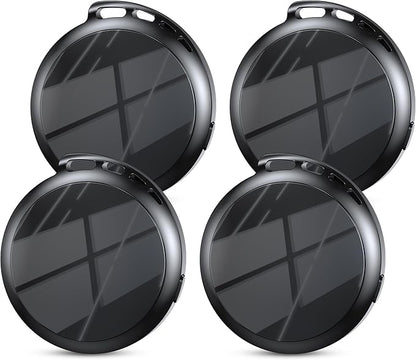 2025 Air Tracker Tags-4 Pack 5.3 Smart Bluetooth Tracker Tag Work with Apple Find My (iOS Only) Key Finder Item Locator for Keys, Luggage,Wallet, Backpack, Pets,etc. (Black, 4 Pack)