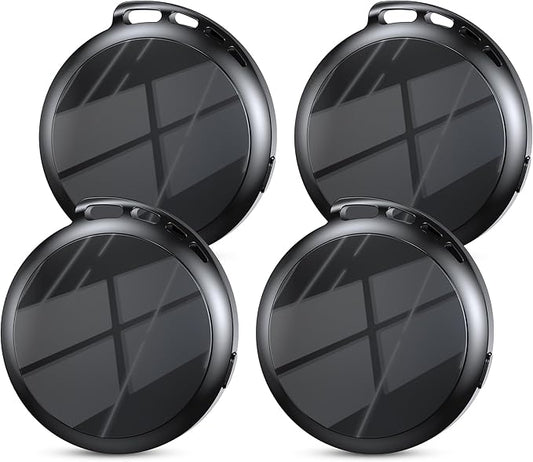 2025 Air Tracker Tags-4 Pack 5.3 Smart Bluetooth Tracker Tag Work with Apple Find My (iOS Only) Key Finder Item Locator for Keys, Luggage,Wallet, Backpack, Pets,etc. (Black, 4 Pack)