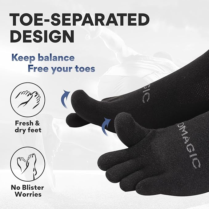 Compression Toe Socks Knee High Coolmax Hiking Socks Graduated Support for Running,Travel,Flight