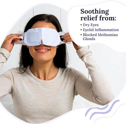 CorneaCare Rest: Self Heating Warm Compress for Dry Eyes | Heated Eye Mask for Fast Relief | Steam Mask for Stye Care | No Microwave or Washcloth Needed | Travel Ready Warm Compress | 30 Count