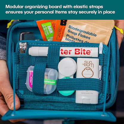 Adventure Ready Adventure Hanging Toiletry Kit - Camping Toiletry Bag with Soap Flakes, Compressed Towelettes, Toothbrush, Mirror & More