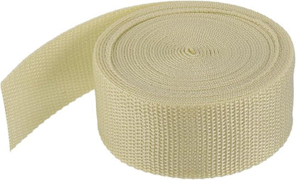MECCANIXITY Lightweight Polypropylene Webbing Strap 1 1/2" 5 Yard Backpack Strapping Band Light Khaki for Outdoor Luggage Cargo Straps