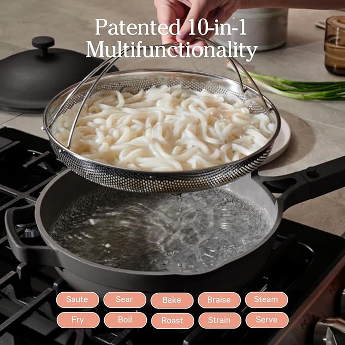 Our Place Always Pan 2.0 | 10.5" Ceramic Pan with Modular Lid, Steamer Basket & Spatula | Patented 10-in-1 Nonstick, Non-Toxic Cookware Made Without PFAS | Induction & Oven-Safe up to 450°F | Char