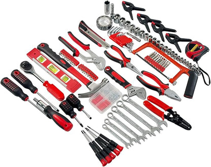 237-Piece Household Tools Kit Essential Home Repair Set with Plastic Toolbox Ideal for College Students, Home Use & More