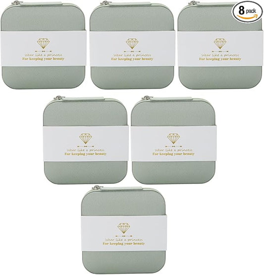 Bridesmaid Proposal Gifts Travel Jewelry Case Jewelry Travel Organizer Small Bachelorette party Jewelry Box Bridesmaid Gift Boxes Mini Storage Organizer Storage Box (8, Fabric sage green)