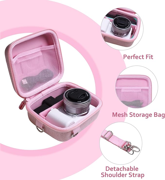 XANAD Hard Case for Sony a6400/a6700/a6100/a6000/ZV-E10/ZVE10 II/RX100 VII or Fujifilm X100VI / X100V Digital Camera (Pink)