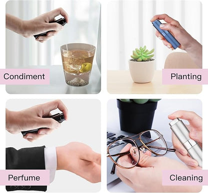 Tekson 8ml Travel Perfume Atomizer Refillable, Mini Cologne Spray Bottle Empty, Small Aftershave Portable Sprayer for Liquid Dispenser (Grey&Sliver)