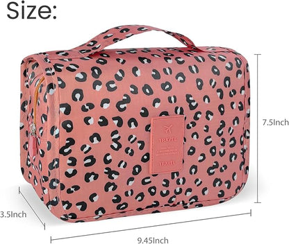 Large Capacity Toiletry Bag Travel Bag with Hanging Hook for Men and Women Waterproof Travel Cosmetic Bag Bathroom Storage Bag for Brushes Set,Full-Sized Shampoo,Accessories -Grey Flamingo