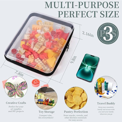 3 Pack Clear Hard Shell Zipper Case, Clear Zipper Pouches Waterproof Makeup Organizer & Travel Toiletry Bag, Plastic Pouch for Travel Office Storage, Black Large Size