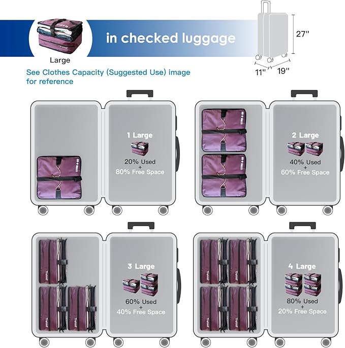 Grand Fusion Stow-N-Go Travel Luggage Organizer – Portable Hanging Travel Shelves, Carry-On Closet Organizer, Hanging Packing Cubes, Collapsible Carry-On Organizer for Cruises & Hotels. Burgundy - L