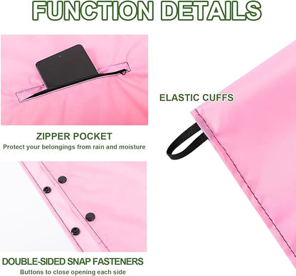 Hooded Rain Ponchos for Adult - Rain Coat and Rain Jacket with Waterproof Pocket and Zipper