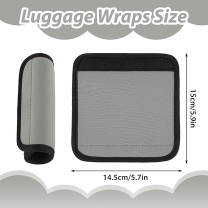 2 Pack Luggage Handle Wraps for Suitcase Bright Color Luggage Handle Covers Suitcase Tags identifiers Travel Accessories for Airplane/Flying (Grey)