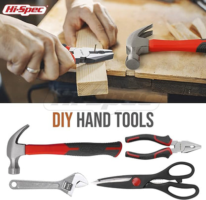 Hi-Spec 54pc Red Household Tool Kit – Essential DIY Hand Tool Set with Toolbox for Home, Garage, Office, Basic Repairs, First Apartment, New Home & Everyday Home Improvement