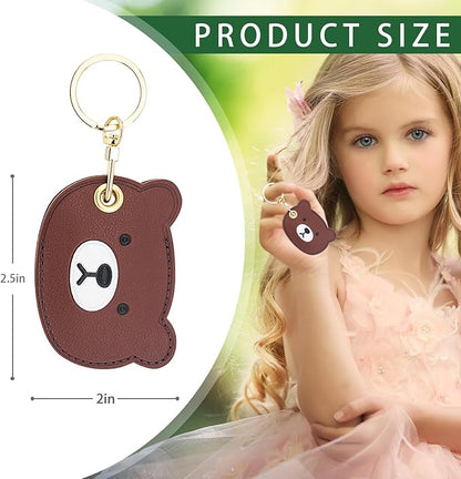 Leather Keychain Case Holder Compatible with Apple AirTag, GPS Airtag Keychain Finder Tracker with Key Ring, Anti-Scratch Protective Air Tag Cover
