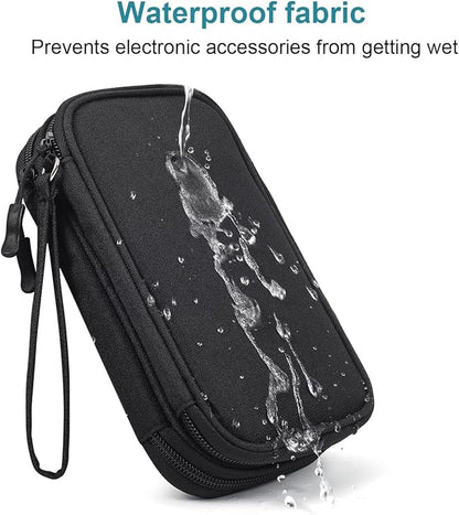 Electronic Accessories Carry Case, Electronic Accessories Organizer Carry Bag, Travel Cable Organizer Pouch, Portable Waterproof Double Layers All-in-One Storage Bag for Cord, Charger, Earphones (M)