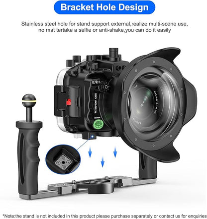 Sea frogs Underwater Camera Case Compatible with Sony A7RV for FE 28-70 F3.5-5.6 OSS Lens IPX8 40m/130ft Maximum Diving Depth A7R-5 Waterproof Camera Housing for Diving, Surfing, Rowing, Skiing A7R-V