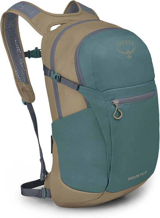 Osprey Daylite Plus Commuter Backpack - Lightweight, Everyday Pack with Laptop Sleeve and Water Bottle Pockets - Ideal for Work, School, and Travel with Versatile Storage, Cascade Blue/Latte Brown