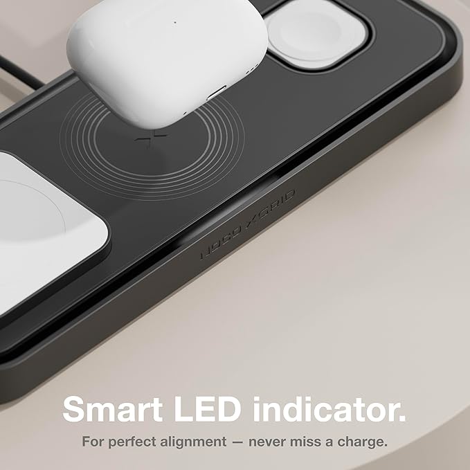 NOCO XGrid XDP3: 3-in-1 Wireless Charging Pad – Charging Station for iPhone, Apple Watch, and AirPods – MagSafe Compatible, Qi2 Certified – Includes 45W USB-C Wall Charger and 6.5-Foot USB-C Cable