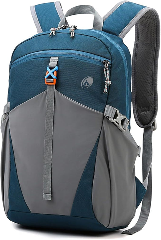 12L Small Hiking Backpack with Chest Strap for Men Women, Mini Lightweight Travel Backpack for Kids, Blue