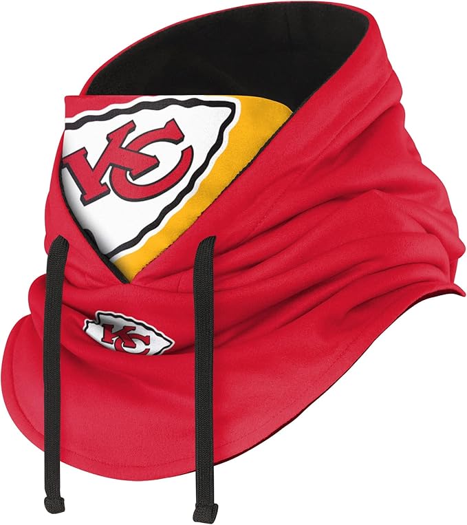 NFL Team Logo Team Color Drawstring Winter Cap Hooded Gaiter Balaclava Face Cover