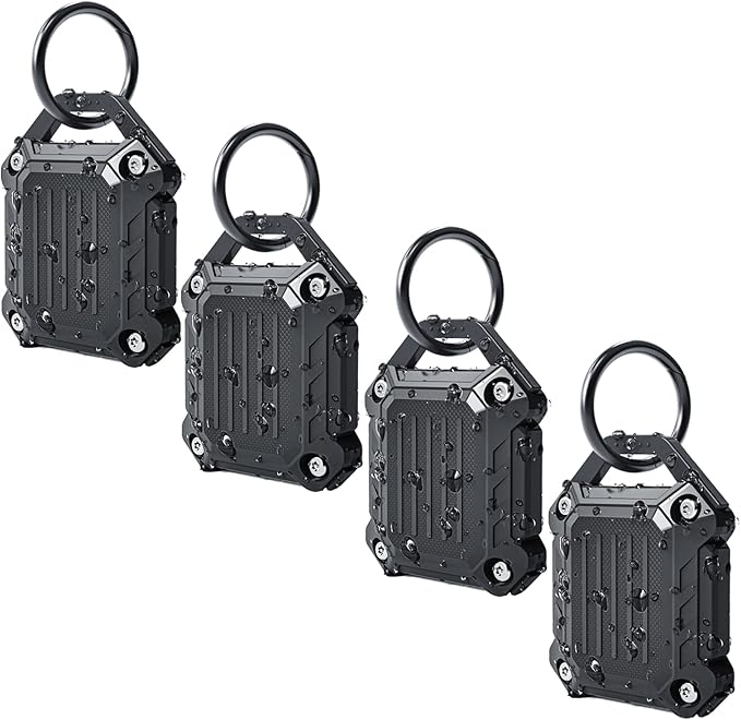 Dovick- Waterproof Airtag Keychain Holder Case 4 Pack,Screw Full Cover Compatible with Apple Air Tag Tracker Key Ring