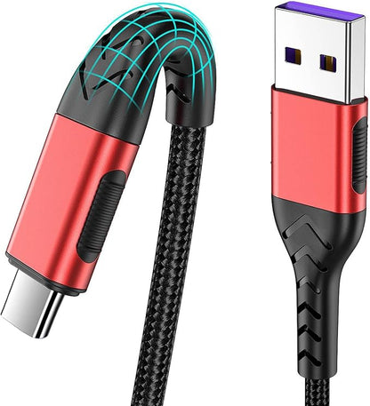 Durcord USB C Charger Cable, Upgarded 2Pack 6ft USB Fast ChargingType C Charging Cord Cable, Type C Charger Premium Nylon Braided USB Cable Compatible with iPhone 15 Pro/Plus/Max/Android/Phone/Pad-Red