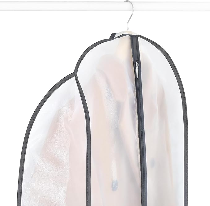 Zilink Breathable Dress Bags for Gowns Long 72” Wedding Dress Storage Bags Silky Dress Bags for Closet Storage with 7" Gussted Wrinkle Free for Long Evening Dresses Puffy Dress Storage, Set of 2