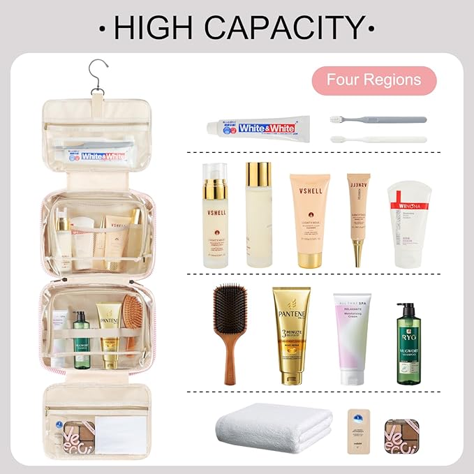 TOPEAST Christmas Gifts for Women Teen Girls Kids - Travel Hanging Toiletry Bag, Personalized Initial Toiletry Pouch, Birthday Gifts for Women Mom Daughter Sister Friends, Cruise Essentials, Blue M