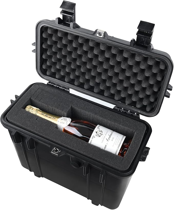 MEIJIA All Weather Waterproof Hard Camera Case With Customized Fit Foam Included, Elegant Black,Fit for Drones,camera,lens,16.26x8.66x13.39inches