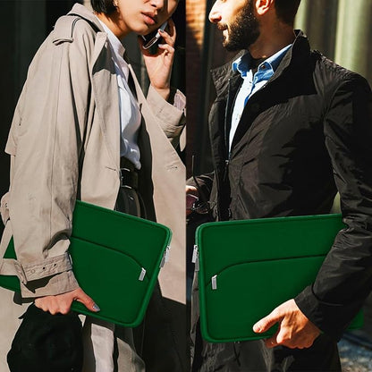 Laptop Sleeve 15.6 inch, Durable Portable Monitor Protective Cover with Front Pocket, Traveling Laptop Case Compatible for HP, Dell, Asus, Lenovo, Dark Green