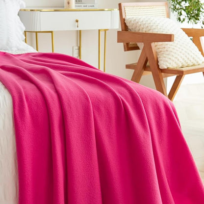 CAI TENG Fleece Throw Blanket Blankets for Couch Bed 50x60 6 Pack Kids Blanket Throws Polar Fleece Fabric Soft Cozy Travel Blankets Lightweight Small Throws Wedding Gifts Travel Hot Pink