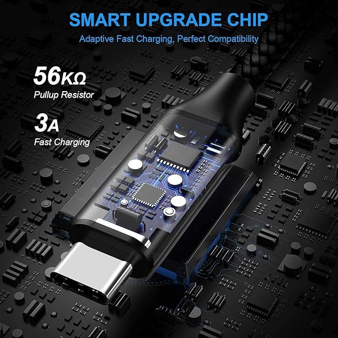 etguuds USB to USB C Cable 2ft, 2-Pack USB A to Type C Charger Cord Fast Charging for Samsung Galaxy A17 A16 A15 A26 A36 A56, S25 S24 S23 S22 S21 S20 S10 Note 20, for iPhone 17 16 15, Moto, Black