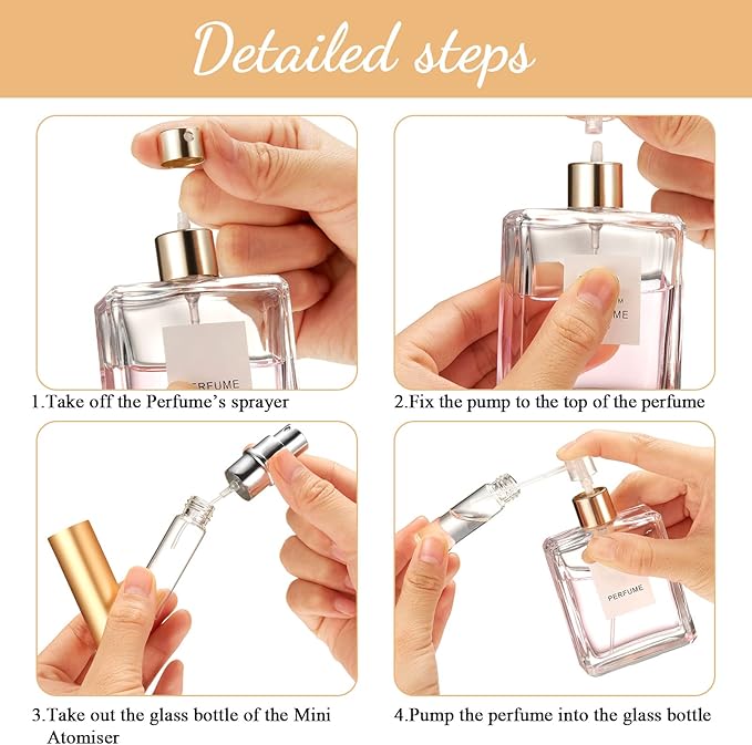 Zonon 56 Pieces Refillable Perfume Atomizer Mini Refillable Spray Perfume Bottle Portable with 56 Pieces Refill Pump Dispenser Pump Transfer Tool for Outgoing(Colorful,5ml and 10ml)