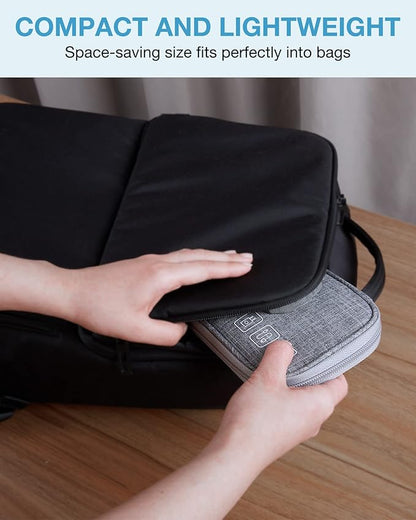 BAGSMART Cord Organizer Travel Cable Organizer Bag Tech Electronic Organizer Travel Case, Travel Essentials for Charger, Cable, Phone, Flash drive, Single Layer - Grey