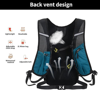 DOJUNS Hiking Backpack Lightweight Travel Backpack 20L Waterproof Hiking Daypacks Camping Backpack for Men Women (Lake Blue)