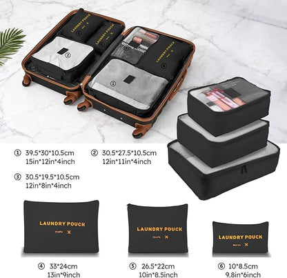 Luggage Sets 2 Piece, 20 Inch 28 Inch ABS Hardshell Suitcase Set with Spinner Wheels, Carry On and Checked Luggage for Women and 6 Piece Travel Organize Bags