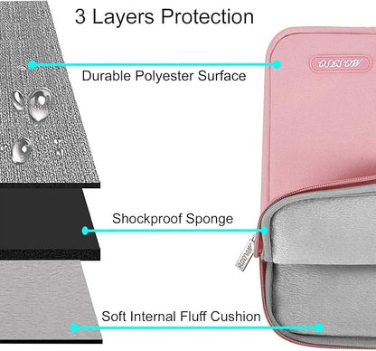 MOSISO Laptop Case 15 inch, 15 inch Laptop Sleeve Compatible with MacBook Air 15 M4 A3241 M3 A3114 M2 A2941 2025 2024 2023,Dell XPS 15,Polyester Vertical Computer Sleeve Bag with Pocket, Pink