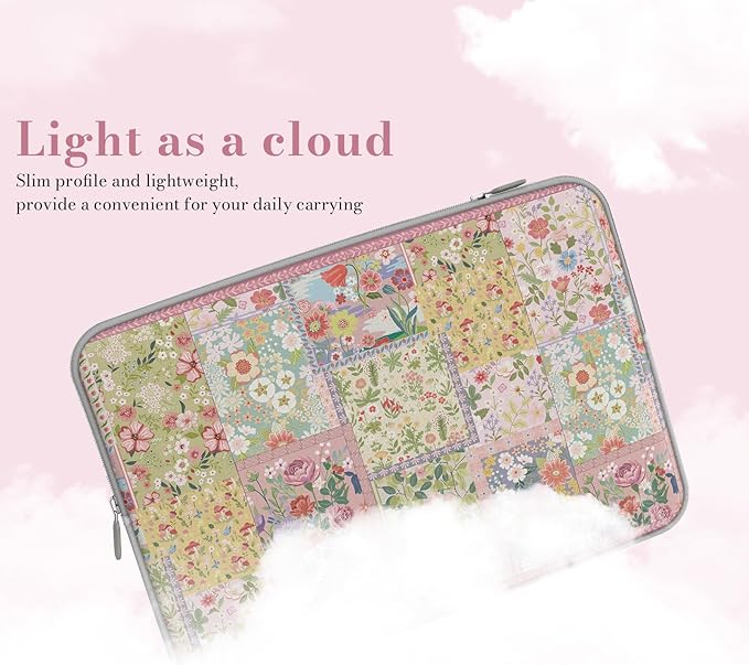 iCasso Laptop Sleeve 15.6 inch, Compatible with MacBook Air 15 inch, Cute Shockproof Laptop Case 15.6'', Slim Protective Travel Carrying Case for MacBook Pro 16, Lenovo Dell Asus HP, Pink