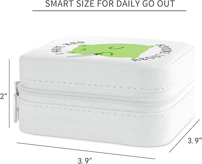 MAYCARI Jewelry Box with Cute Frog Pattern Design, PU Leather Jewelry Travel Organizer Case-Rings/Earrings/Necklace Storage Box for Women Birthday Mom Friends Her Bridesmaids Girls