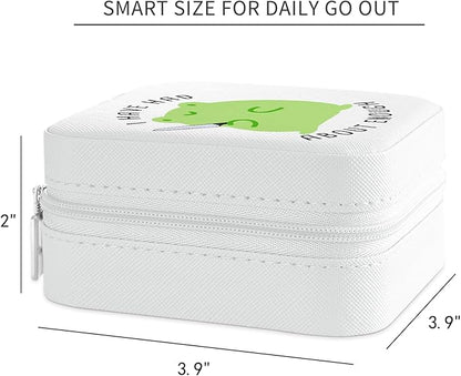 MAYCARI Jewelry Box with Cute Frog Pattern Design, PU Leather Jewelry Travel Organizer Case-Rings/Earrings/Necklace Storage Box for Women Birthday Mom Friends Her Bridesmaids Girls